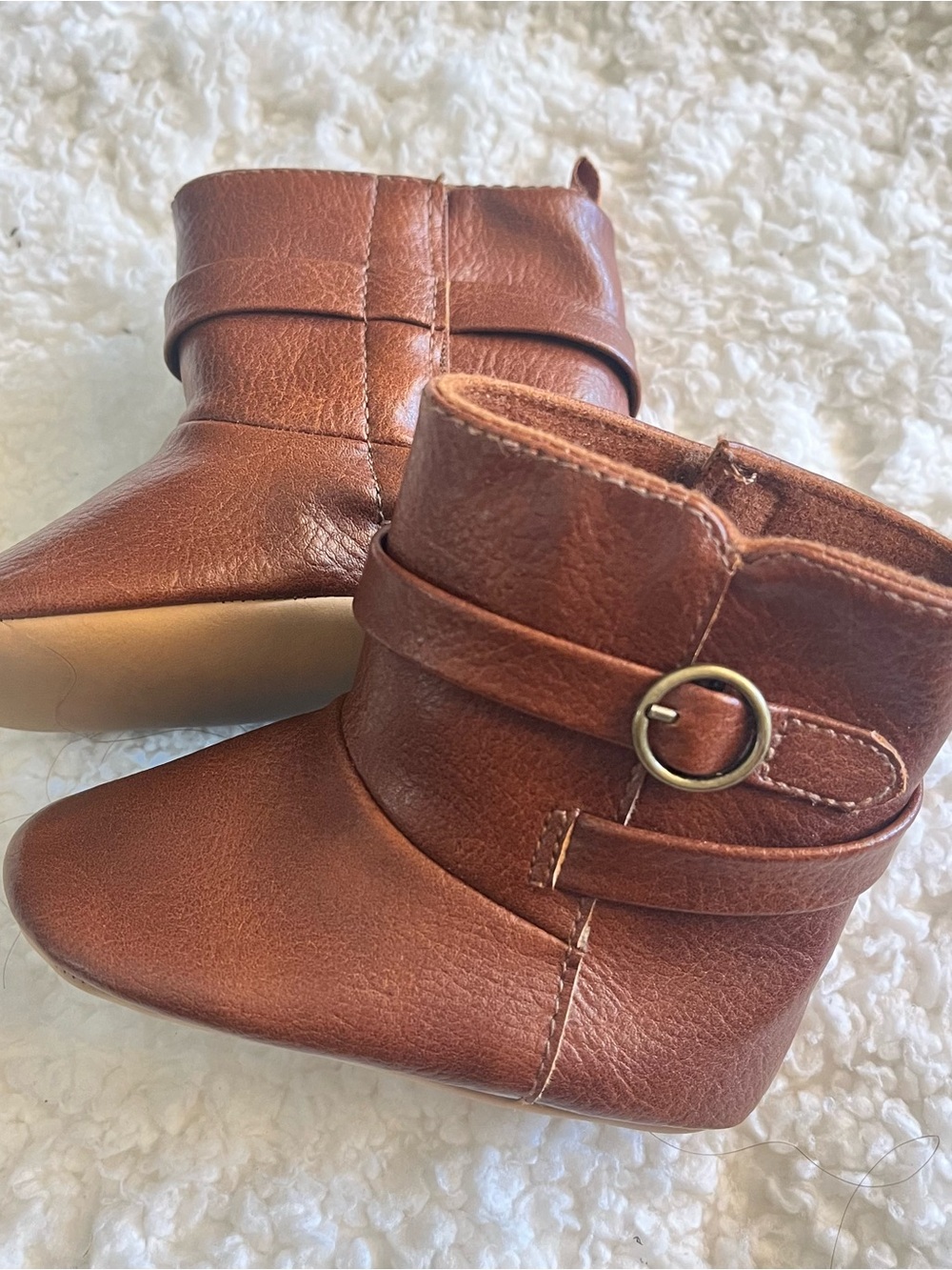 Old Navy Brown Toddler Boots with Buckle Accent